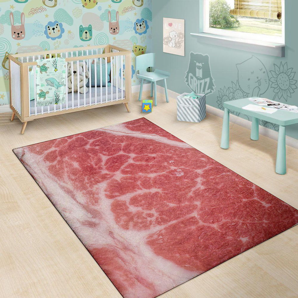 Meat Wagyu Beef Print Floor Mat-grizzshop