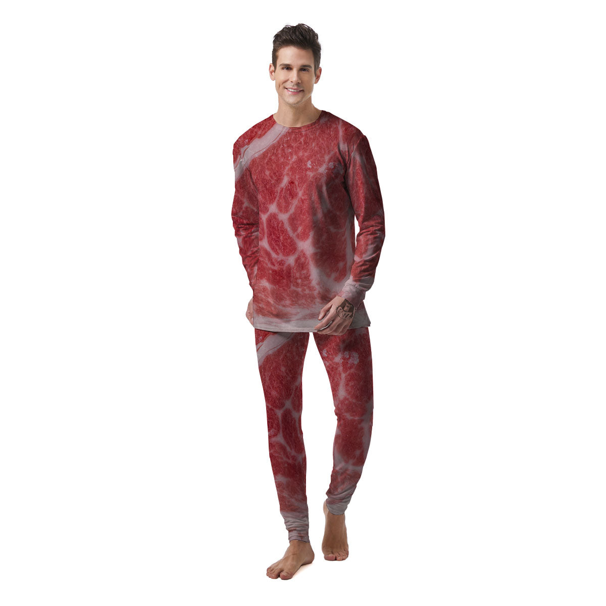 Meat Wagyu Beef Print Men's Pajamas-grizzshop