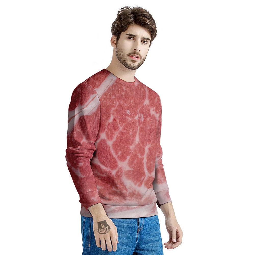 Meat Wagyu Beef Print Men's Sweatshirt-grizzshop