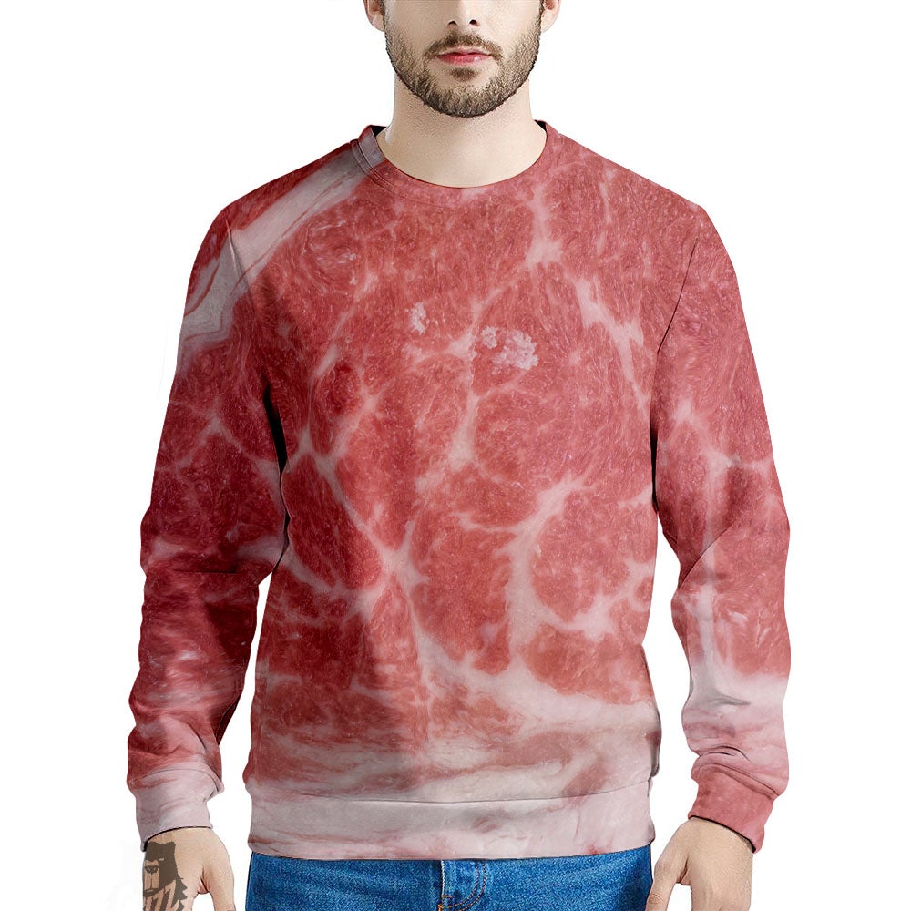Meat Wagyu Beef Print Men's Sweatshirt-grizzshop