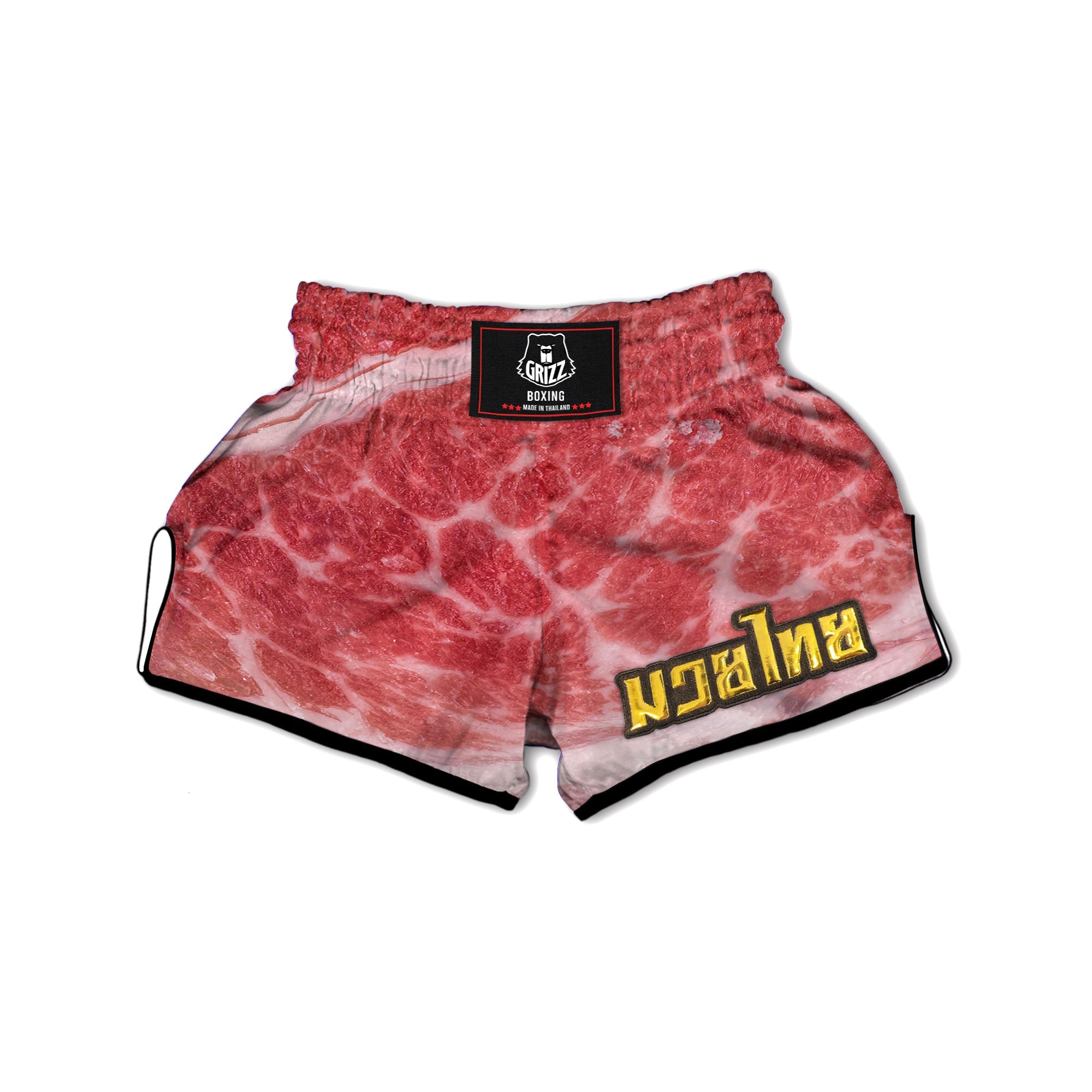 Meat Wagyu Beef Print Muay Thai Boxing Shorts-grizzshop