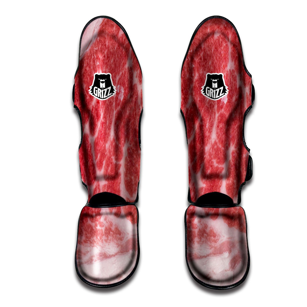 Meat Wagyu Beef Print Muay Thai Shin Guards-grizzshop