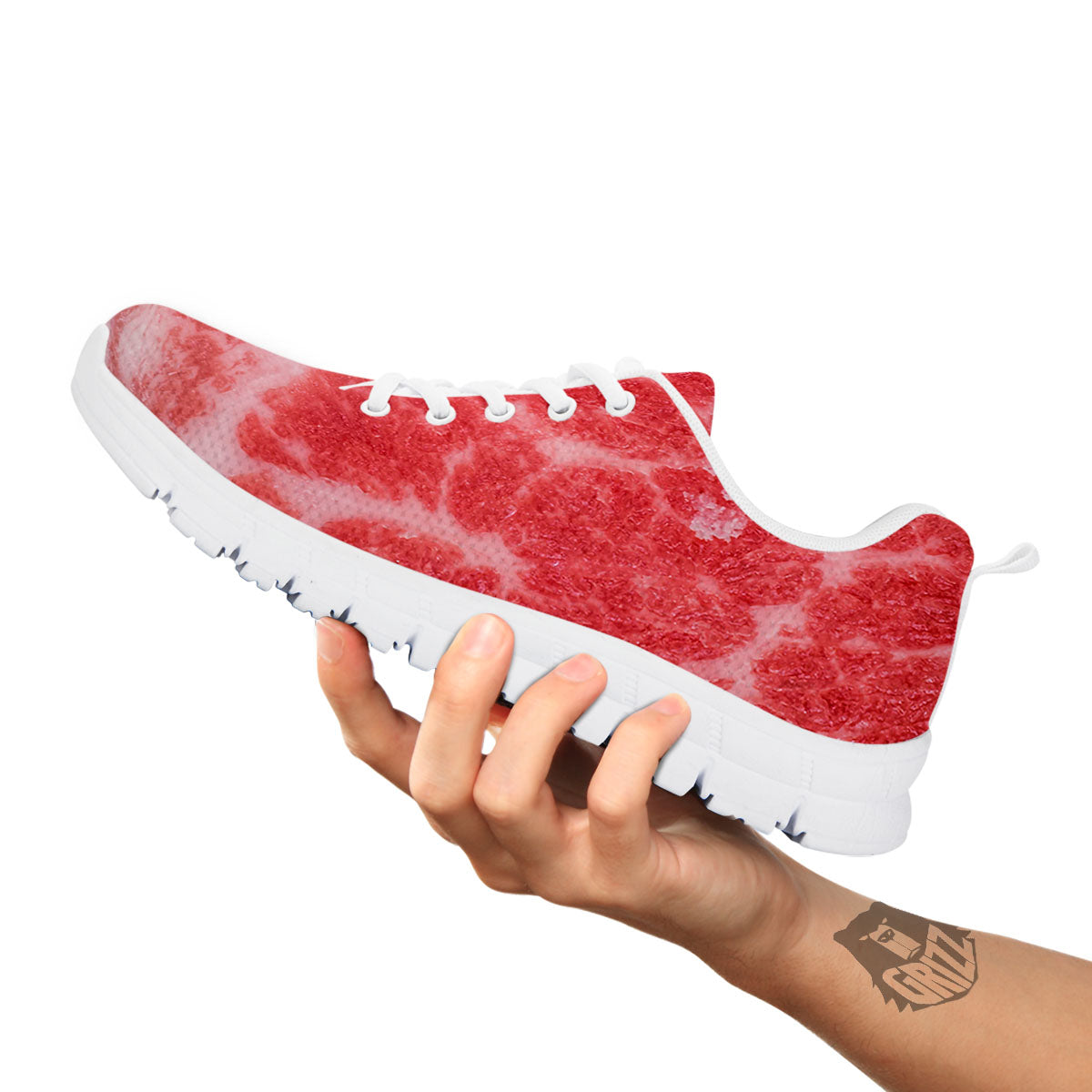 Meat Wagyu Beef Print White Sneaker-grizzshop