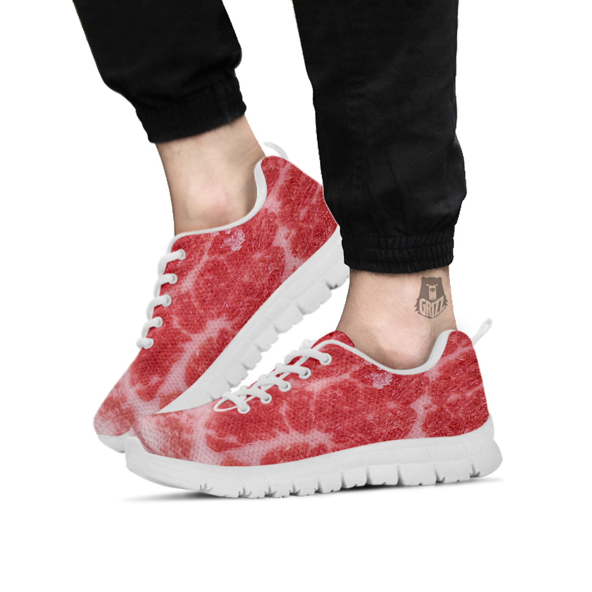 Meat Wagyu Beef Print White Sneaker-grizzshop