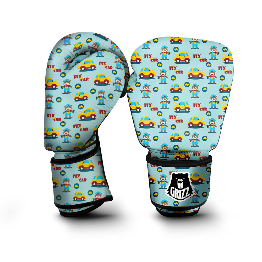 Mechanic Cartoon Print Pattern Boxing Gloves-grizzshop