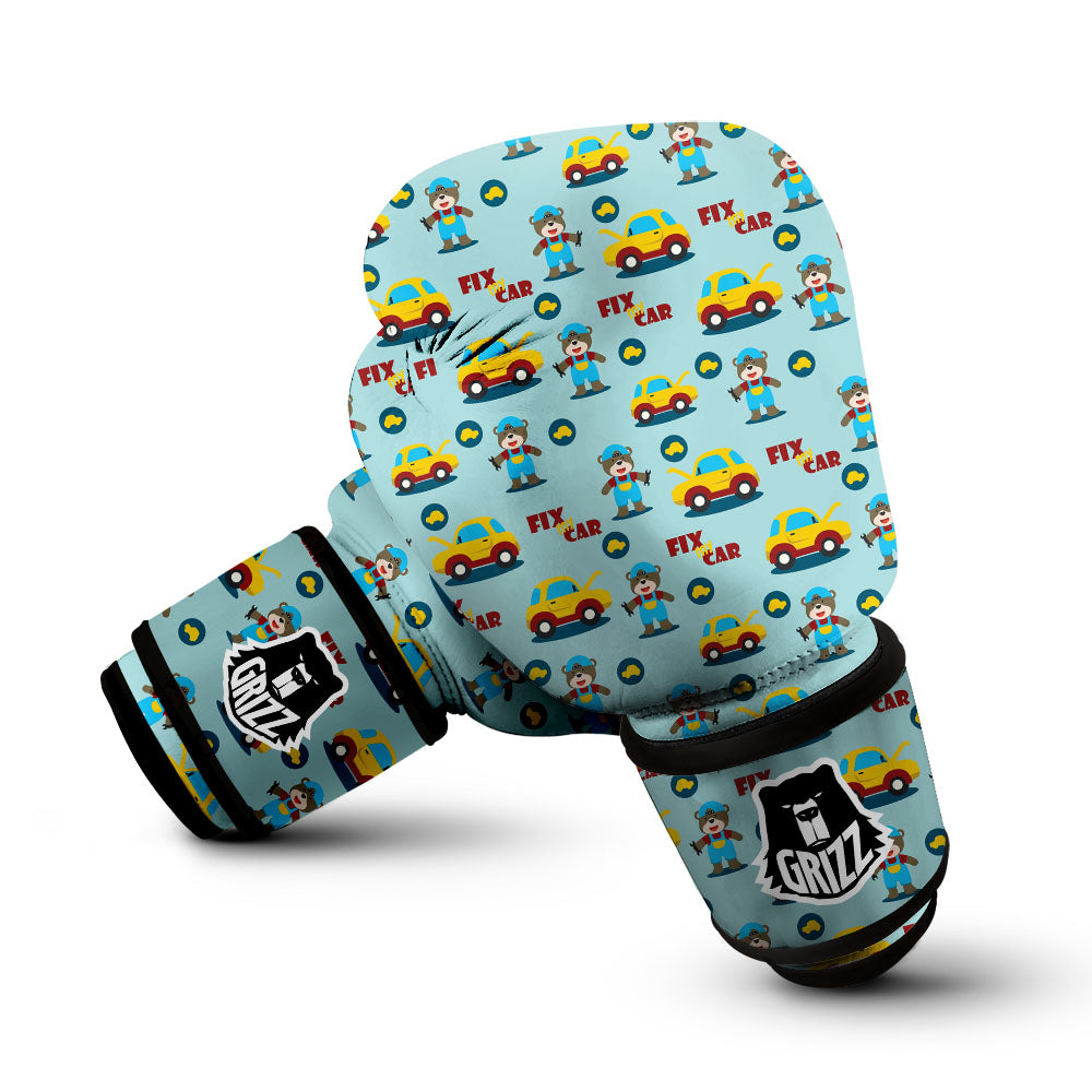 Mechanic Cartoon Print Pattern Boxing Gloves-grizzshop