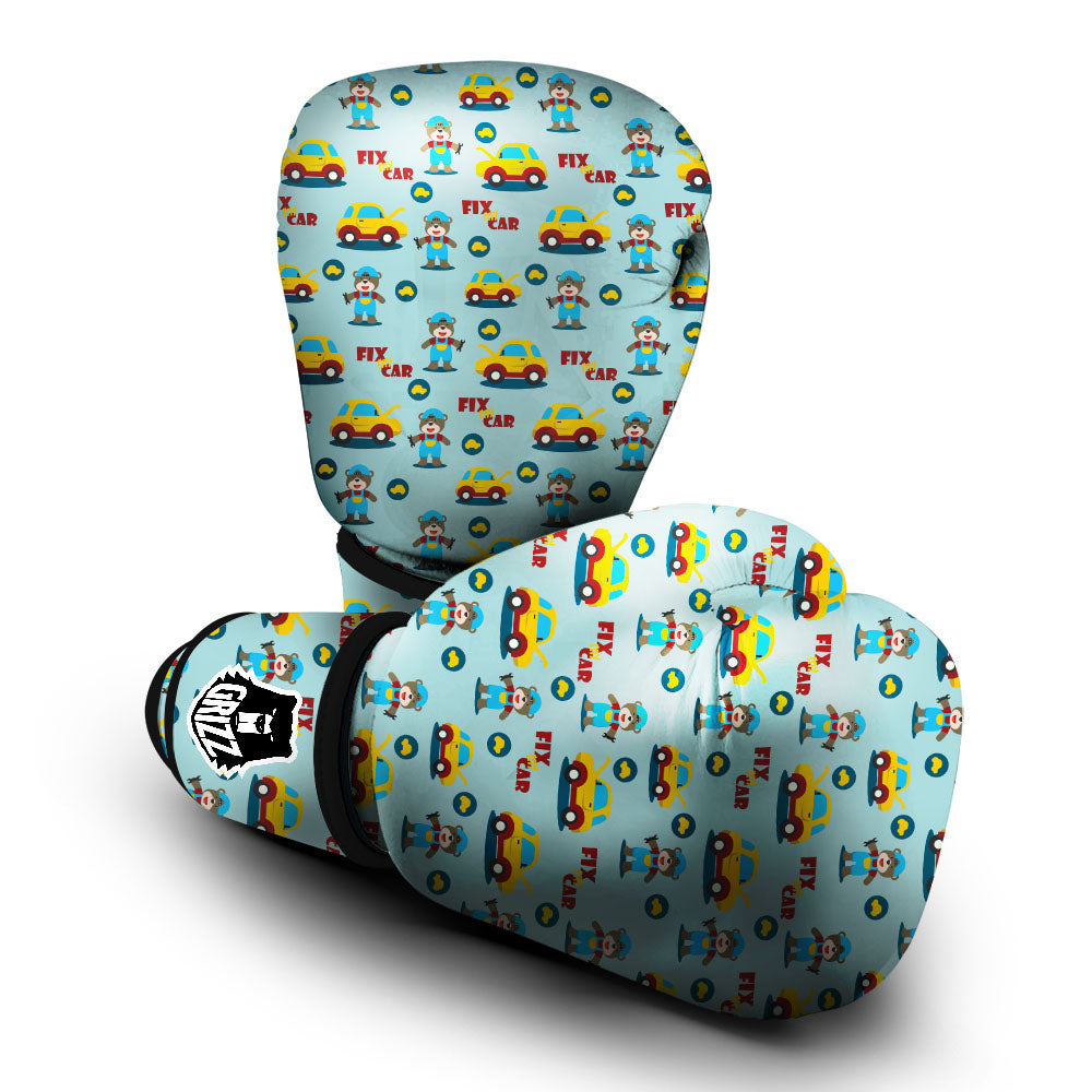Mechanic Cartoon Print Pattern Boxing Gloves-grizzshop