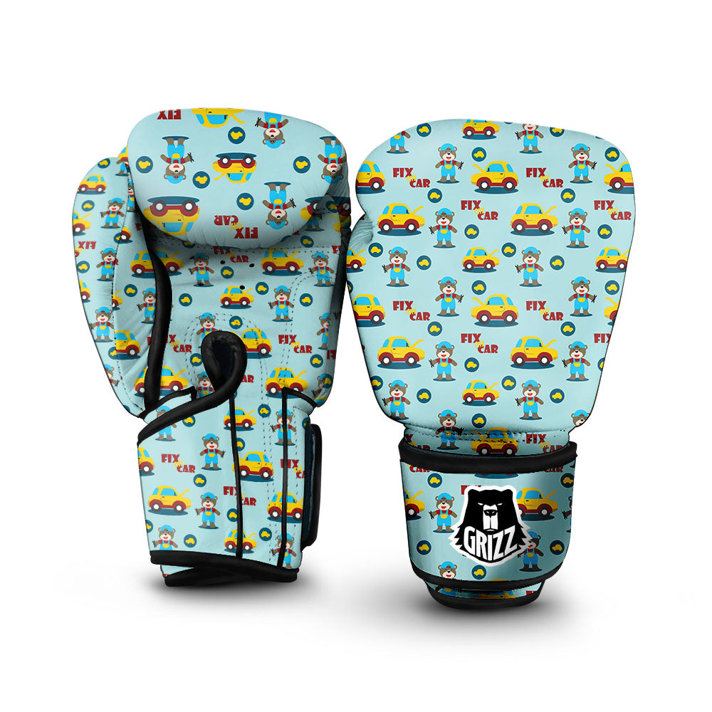 Mechanic Cartoon Print Pattern Boxing Gloves-grizzshop