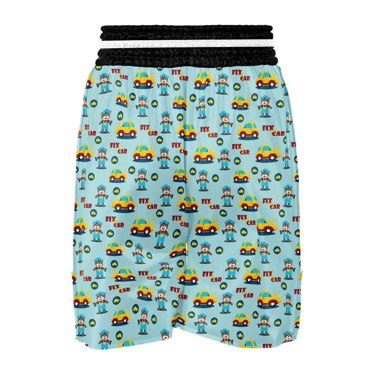 Mechanic Cartoon Print Pattern Boxing Shorts-grizzshop