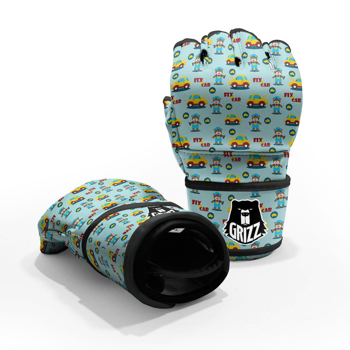 Mechanic Cartoon Print Pattern MMA Gloves-grizzshop
