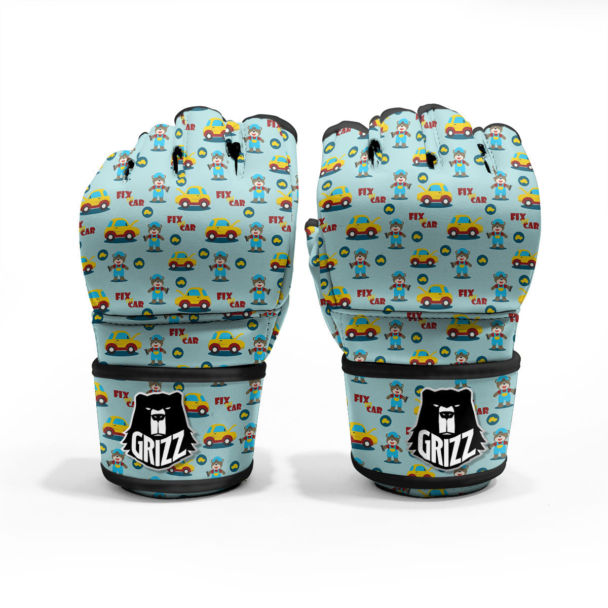 Mechanic Cartoon Print Pattern MMA Gloves-grizzshop