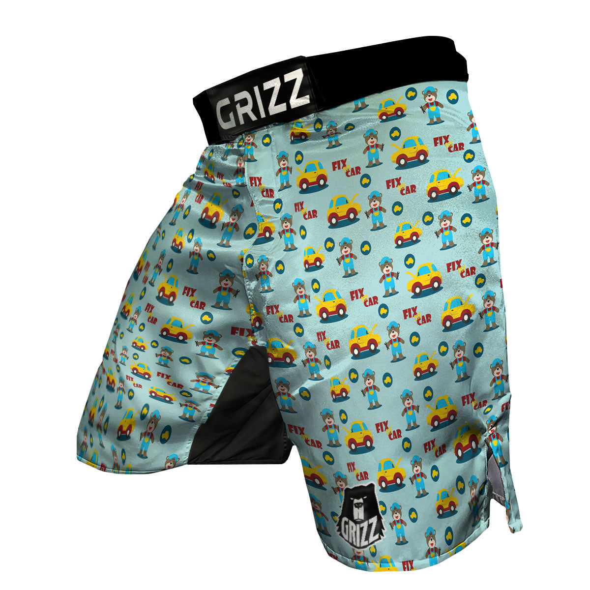 Mechanic Cartoon Print Pattern MMA Shorts-grizzshop