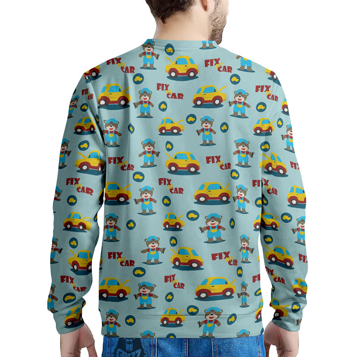 Mechanic Cartoon Print Pattern Men's Sweatshirt-grizzshop