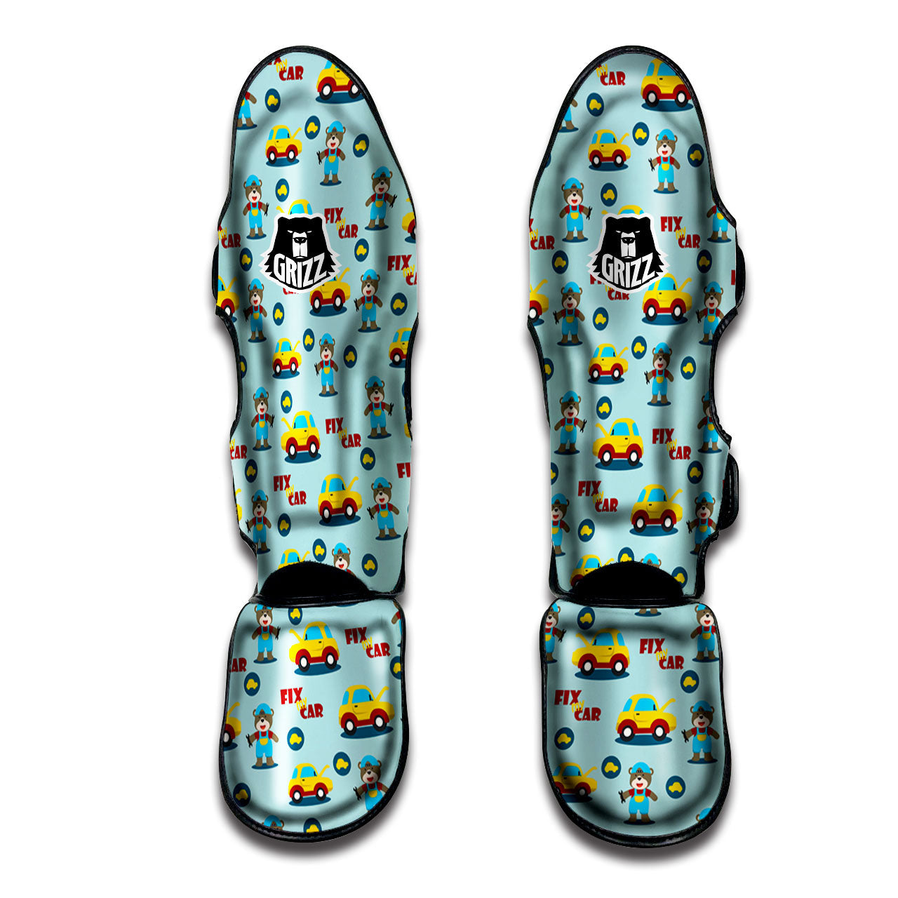 Mechanic Cartoon Print Pattern Muay Thai Shin Guards-grizzshop