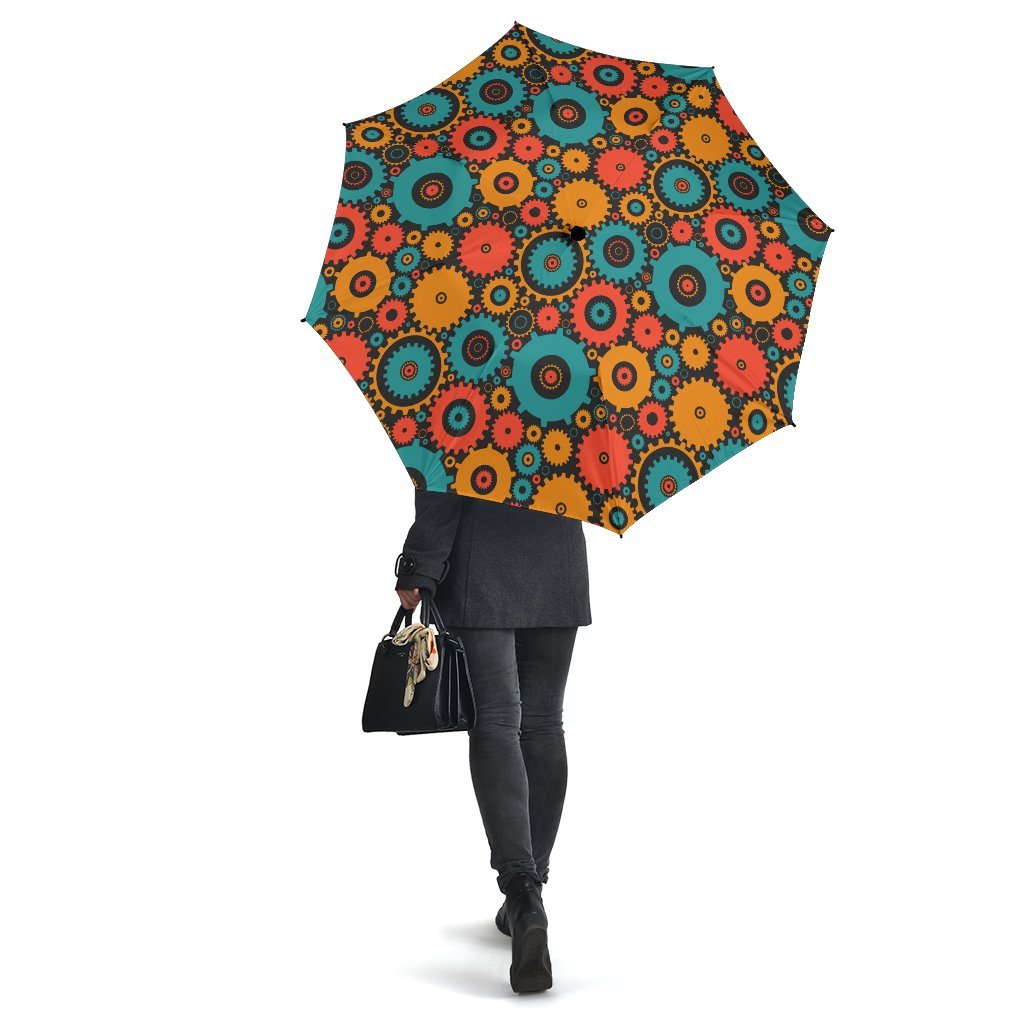 Mechanic Colorful Pattern Print Automatic Foldable Umbrella-grizzshop