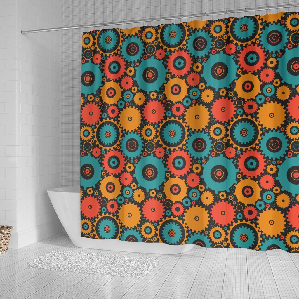 Mechanic Colorful Pattern Print Bathroom Shower Curtain-grizzshop