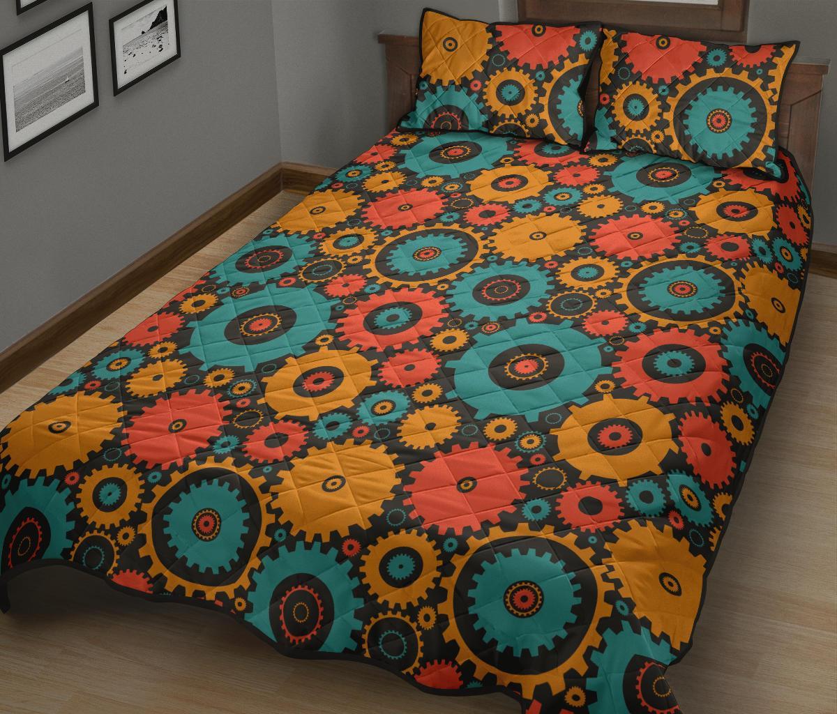 Mechanic Colorful Pattern Print Bed Set Quilt-grizzshop