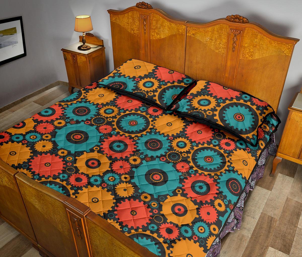 Mechanic Colorful Pattern Print Bed Set Quilt-grizzshop
