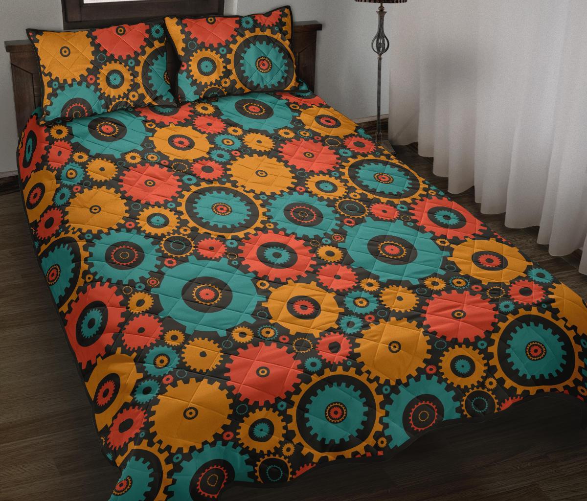 Mechanic Colorful Pattern Print Bed Set Quilt-grizzshop