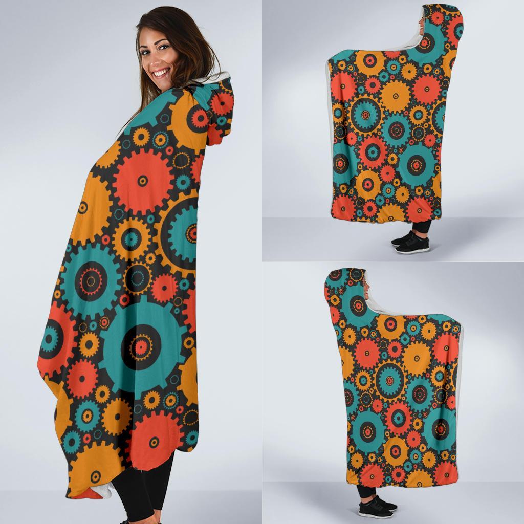 Mechanic Colorful Pattern Print Hooded Blanket-grizzshop