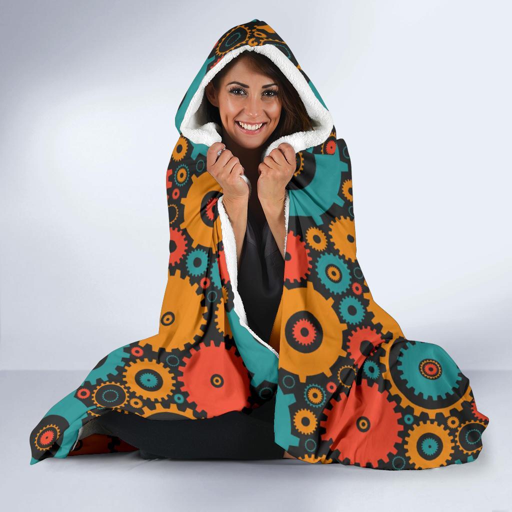 Mechanic Colorful Pattern Print Hooded Blanket-grizzshop