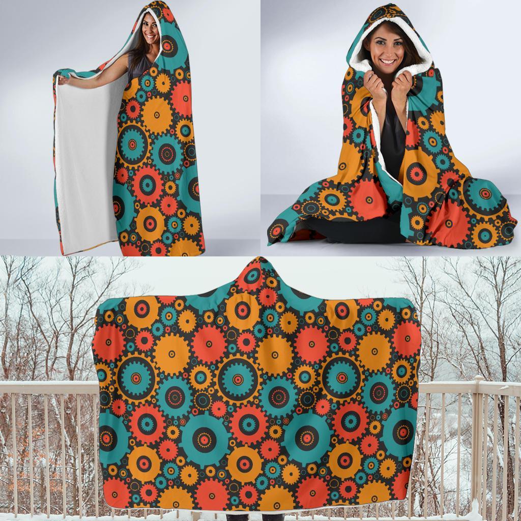 Mechanic Colorful Pattern Print Hooded Blanket-grizzshop