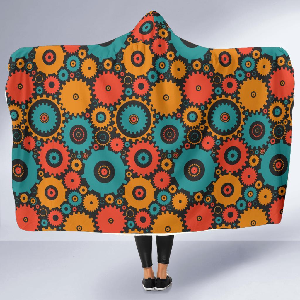 Mechanic Colorful Pattern Print Hooded Blanket-grizzshop