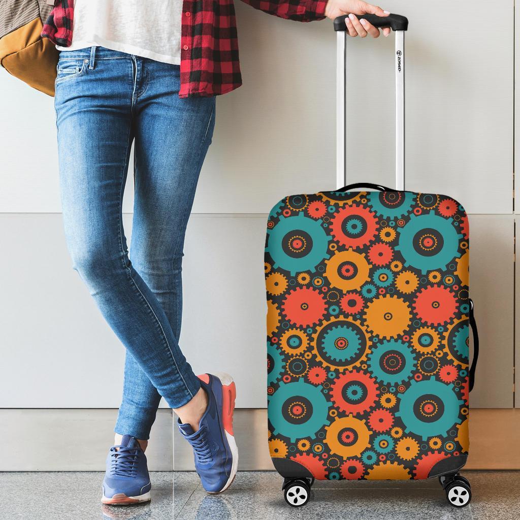 Mechanic Colorful Pattern Print Luggage Cover Protector-grizzshop
