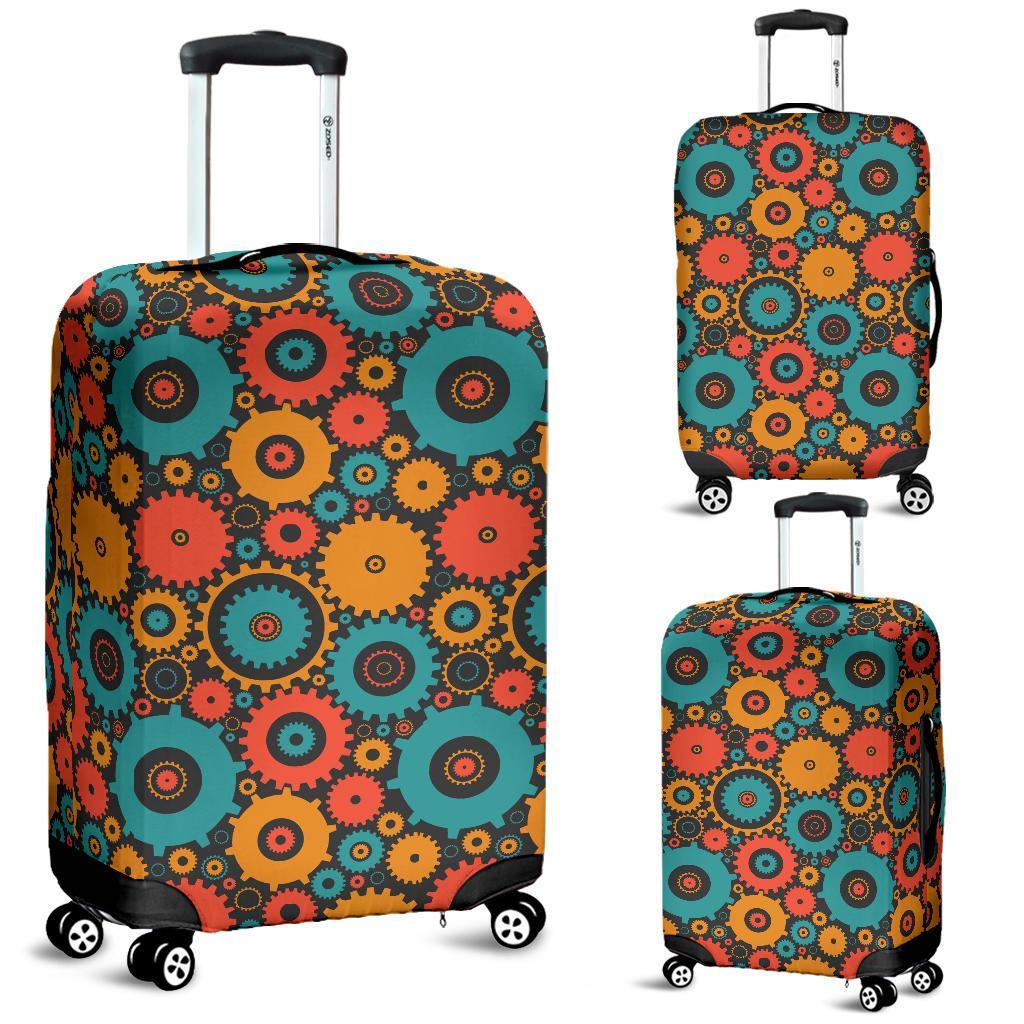 Mechanic Colorful Pattern Print Luggage Cover Protector-grizzshop