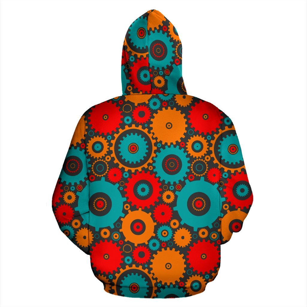 Mechanic Colorful Pattern Print Men Women Pullover Hoodie-grizzshop