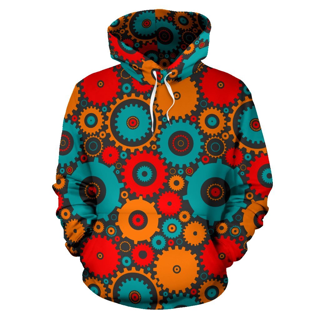 Mechanic Colorful Pattern Print Men Women Pullover Hoodie-grizzshop