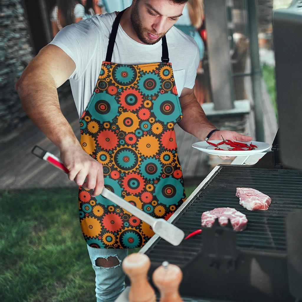 Mechanic Colorful Pattern Print Men's Apron-grizzshop