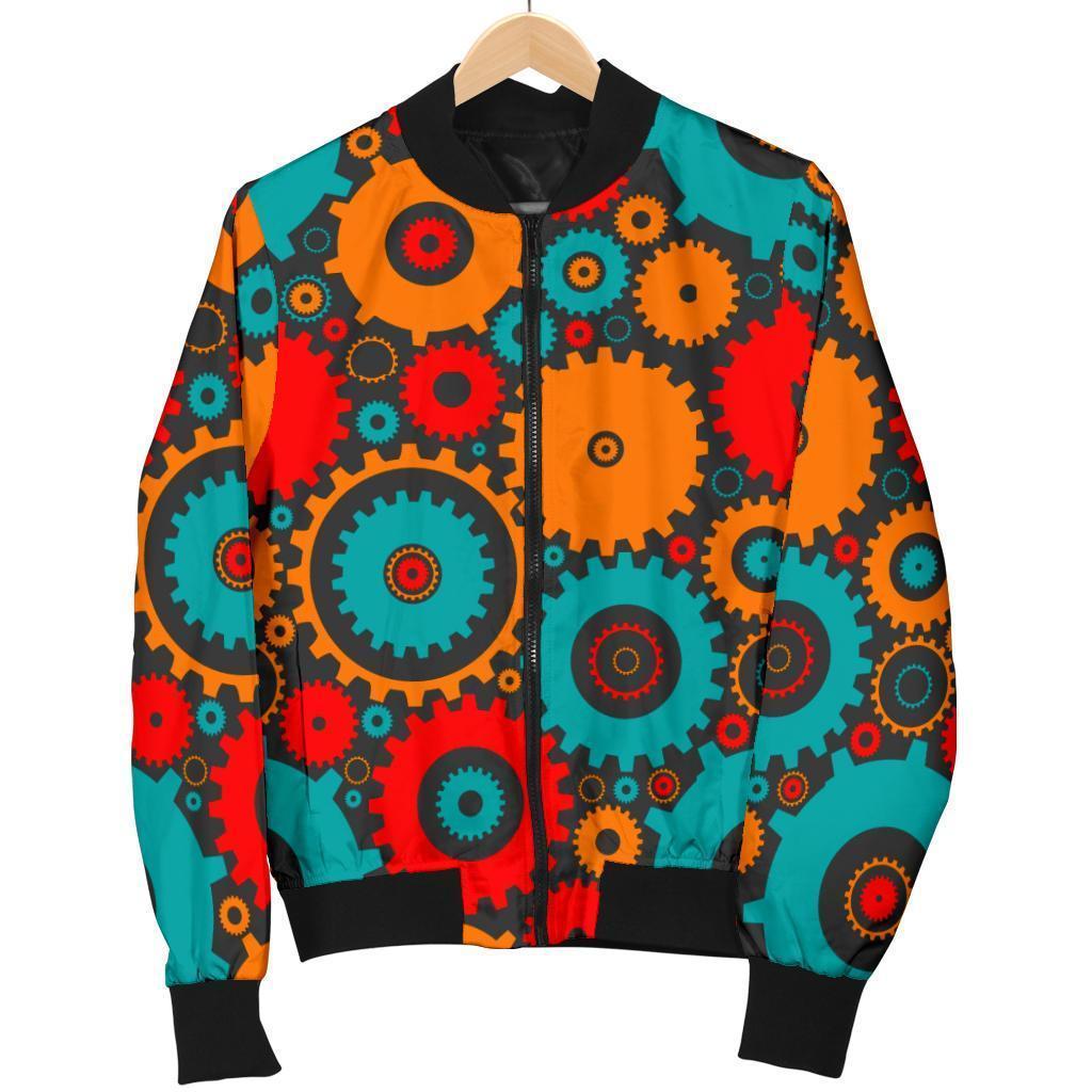 Mechanic Colorful Pattern Print Men's Bomber Jacket-grizzshop