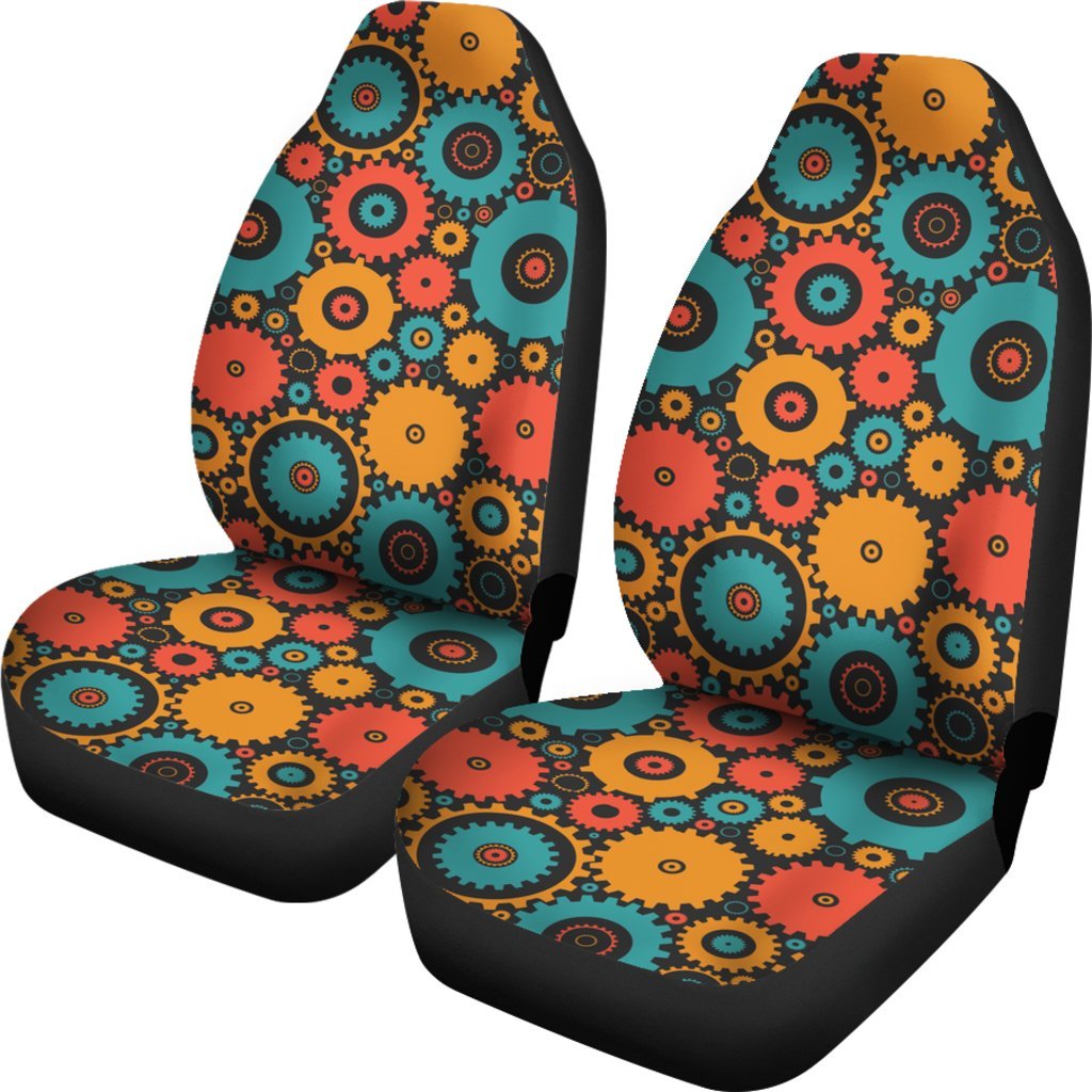 Mechanic Colorful Pattern Print Universal Fit Car Seat Covers-grizzshop