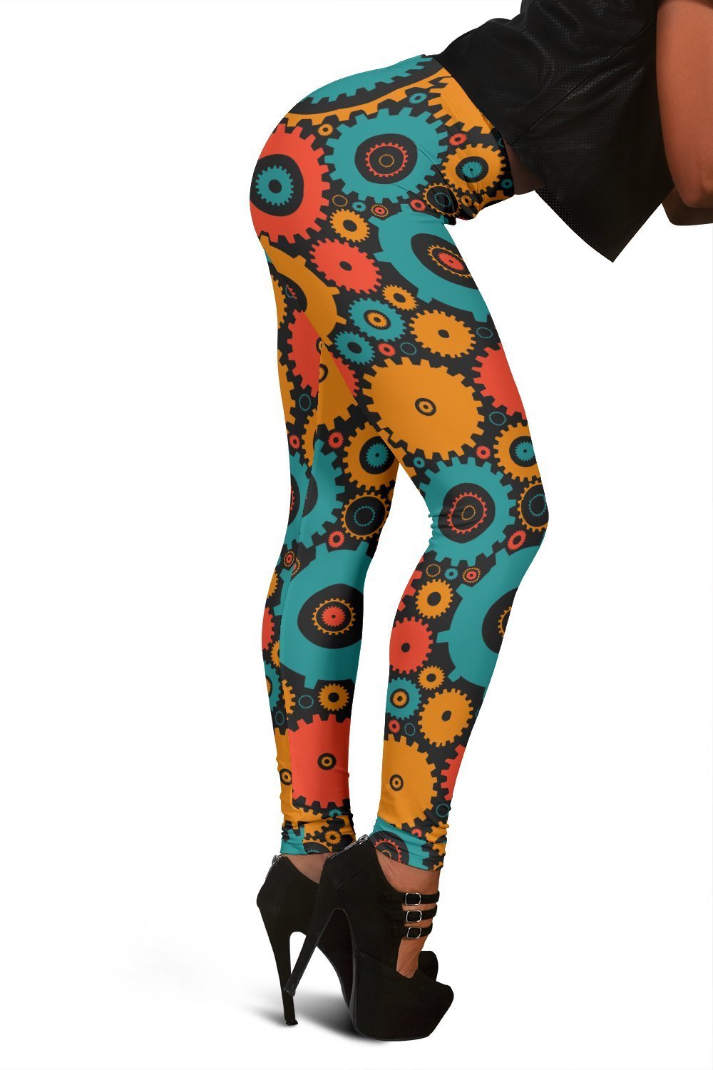 Mechanic Colorful Pattern Print Women Leggings-grizzshop