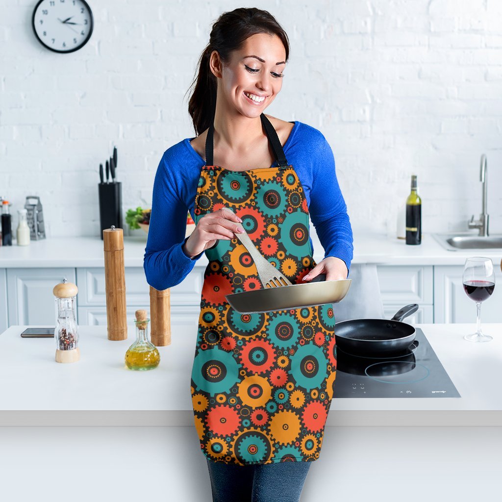 Mechanic Colorful Pattern Print Women's Apron-grizzshop