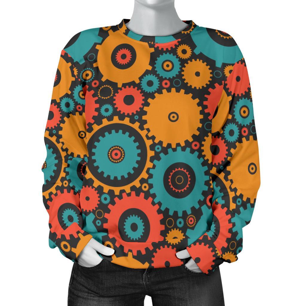 Mechanic Colorful Pattern Print Women's Sweatshirt-grizzshop