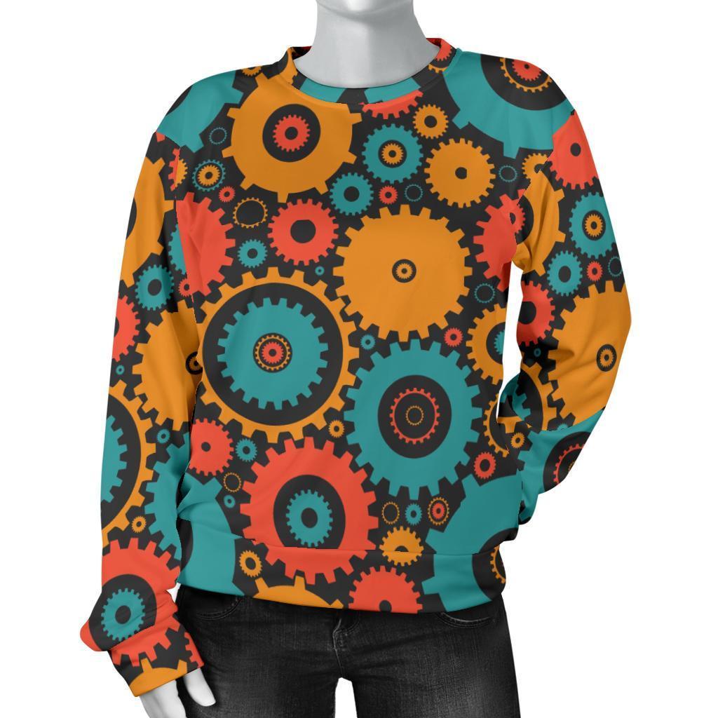 Mechanic Colorful Pattern Print Women's Sweatshirt-grizzshop