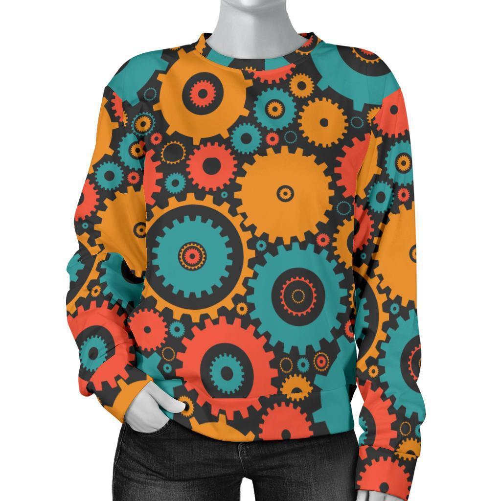 Mechanic Colorful Pattern Print Women's Sweatshirt-grizzshop