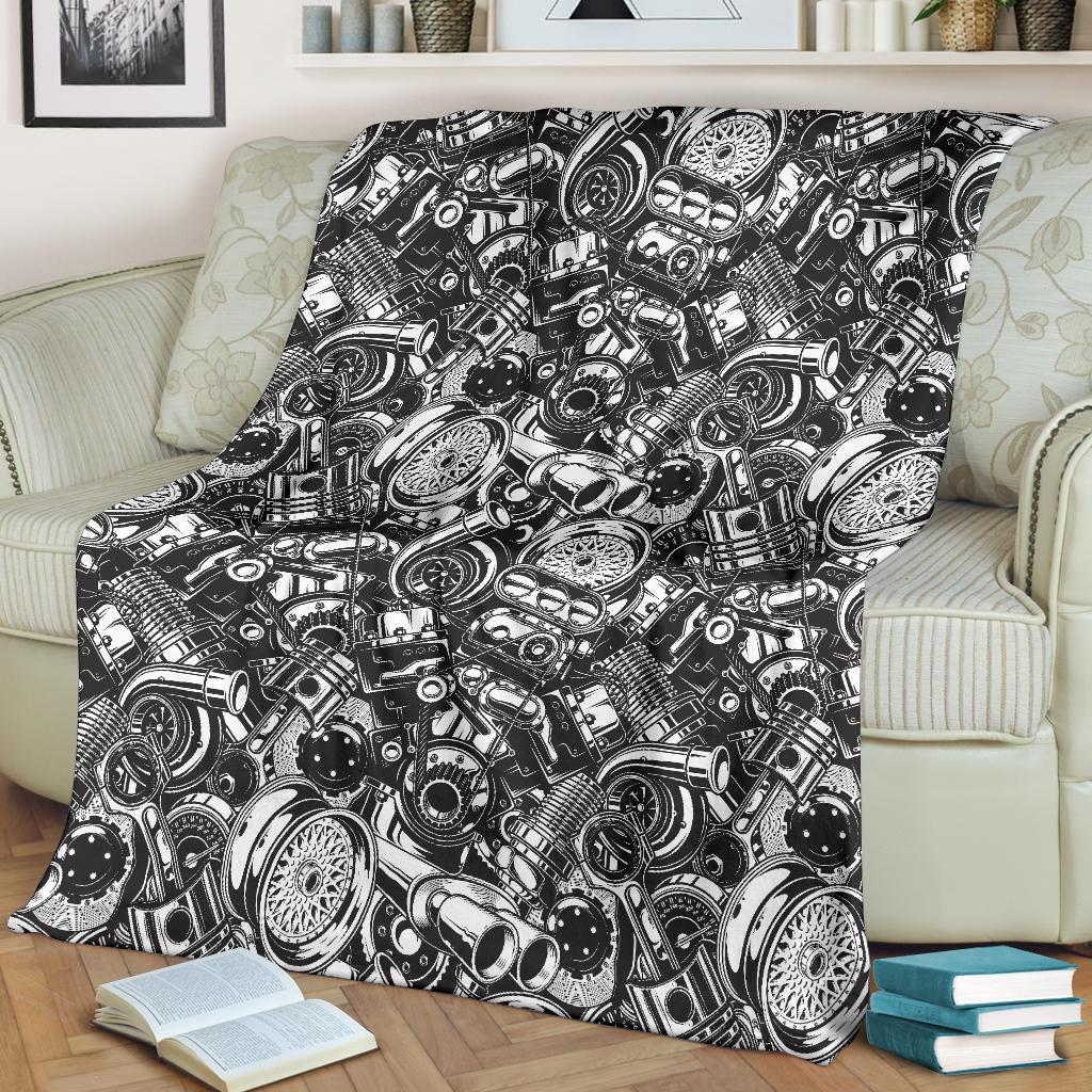 Mechanic Pattern Print Blanket-grizzshop