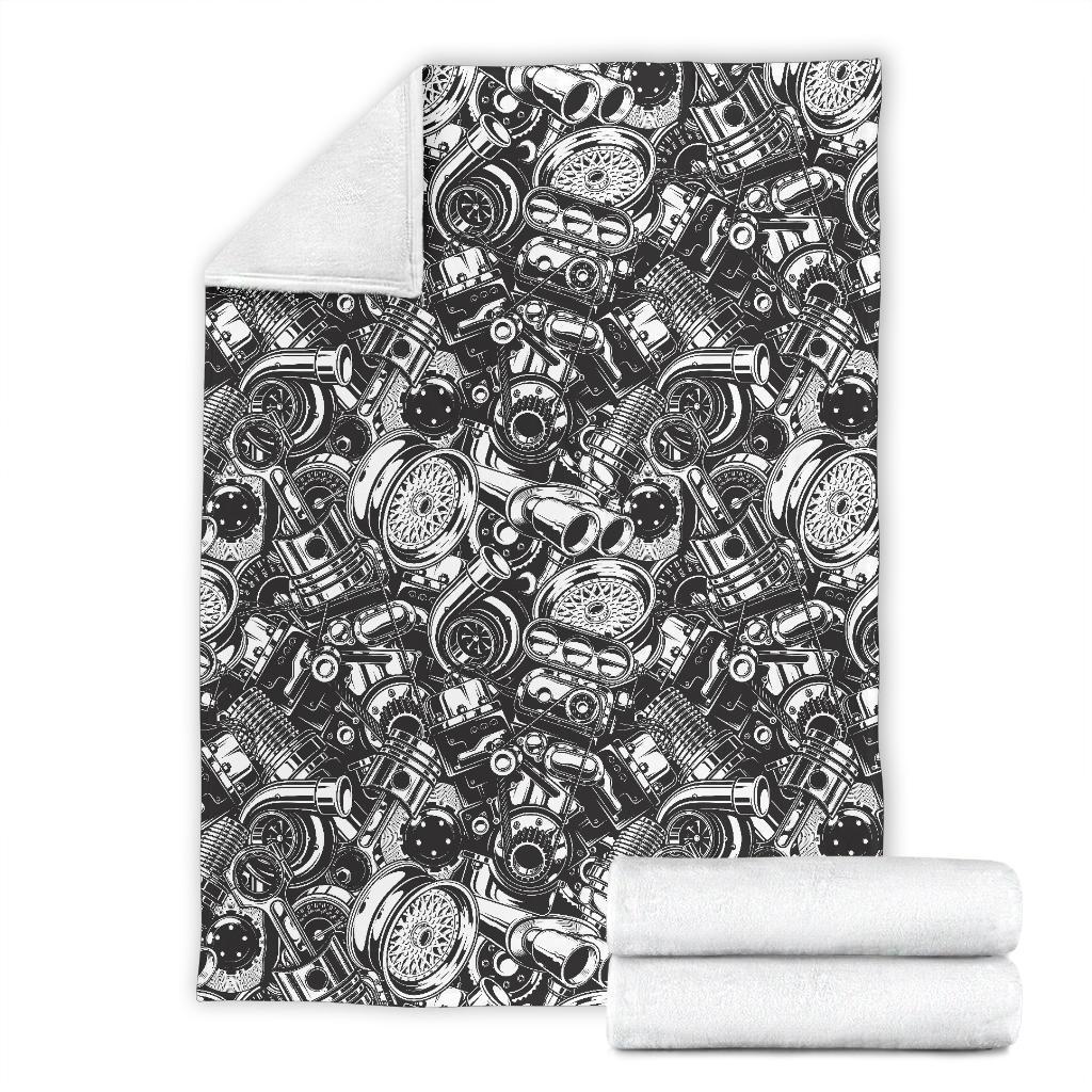 Mechanic Pattern Print Blanket-grizzshop