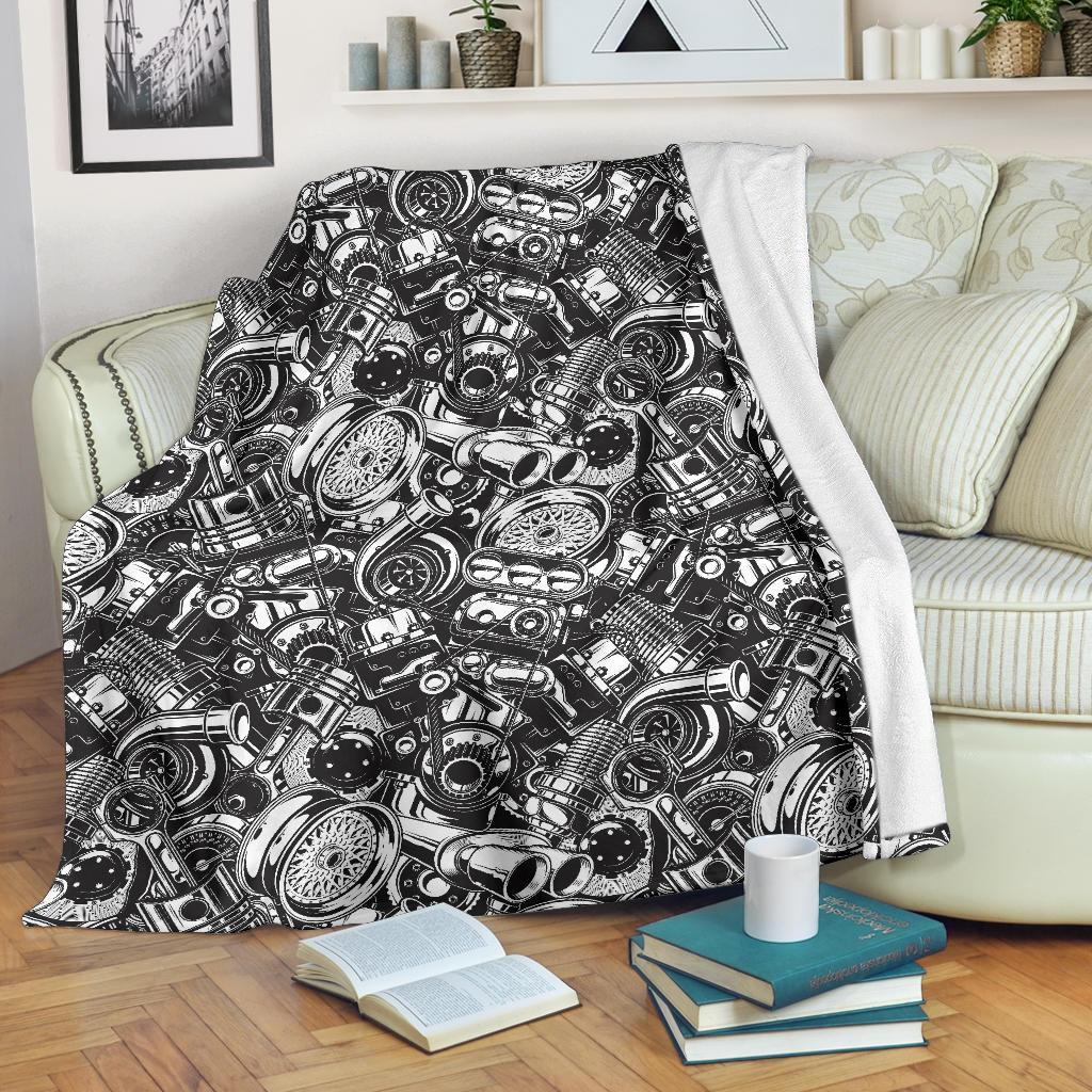 Mechanic Pattern Print Blanket-grizzshop