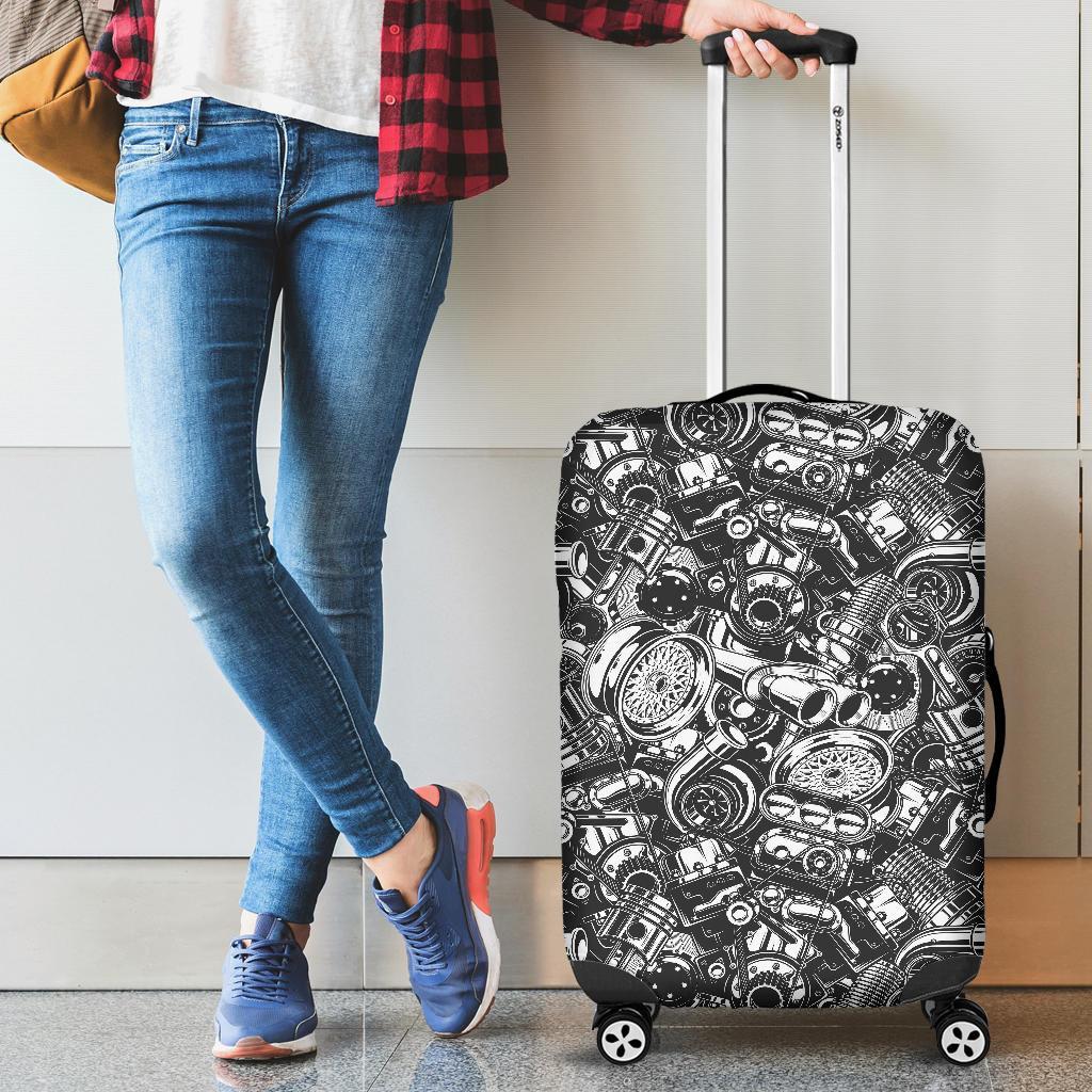 Mechanic Pattern Print Luggage Cover Protector-grizzshop