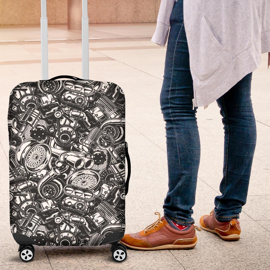 Mechanic Pattern Print Luggage Cover Protector-grizzshop