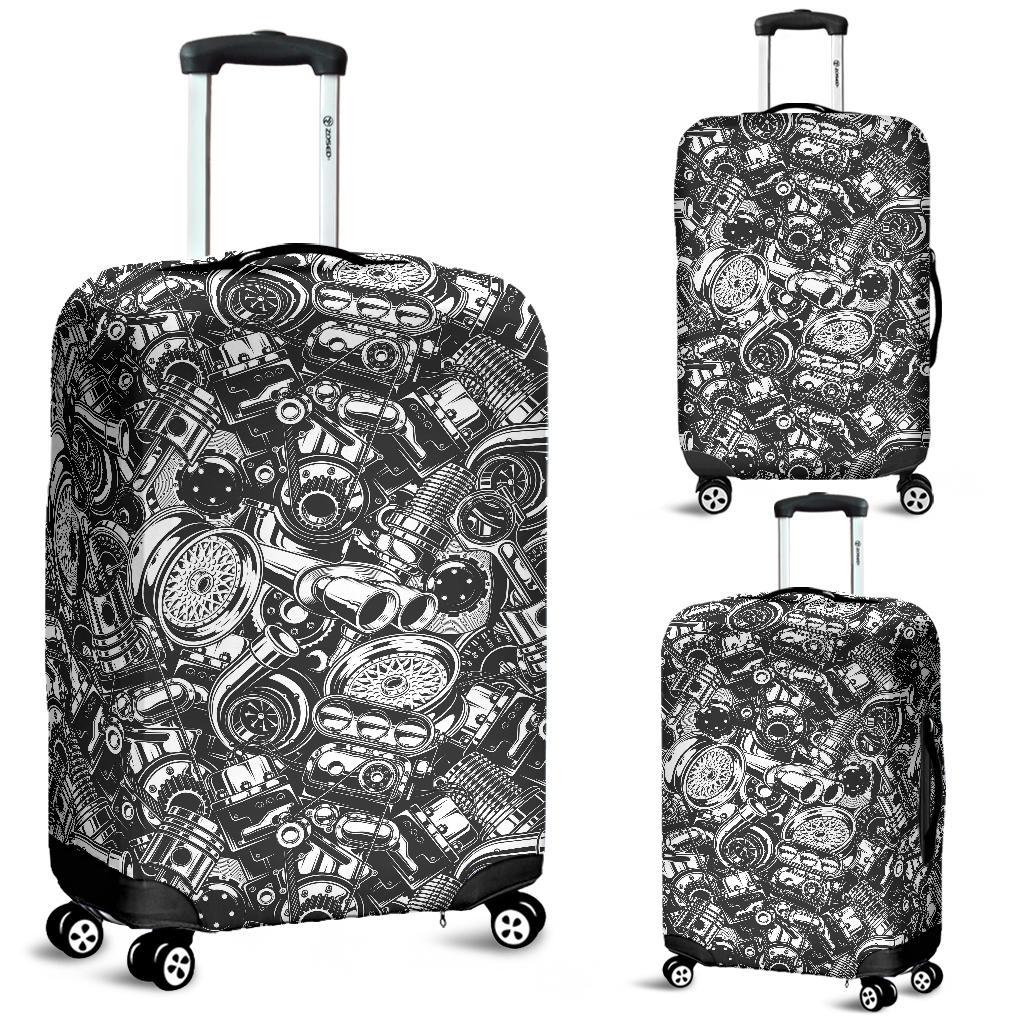 Mechanic Pattern Print Luggage Cover Protector-grizzshop