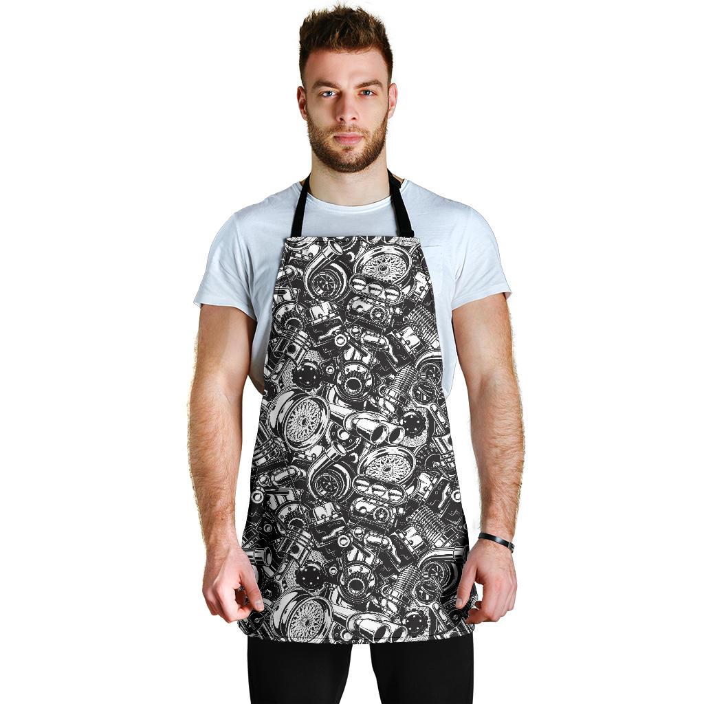 Mechanic Pattern Print Men's Apron-grizzshop