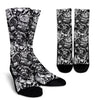 Mechanic Pattern Print Unisex Crew Socks-grizzshop