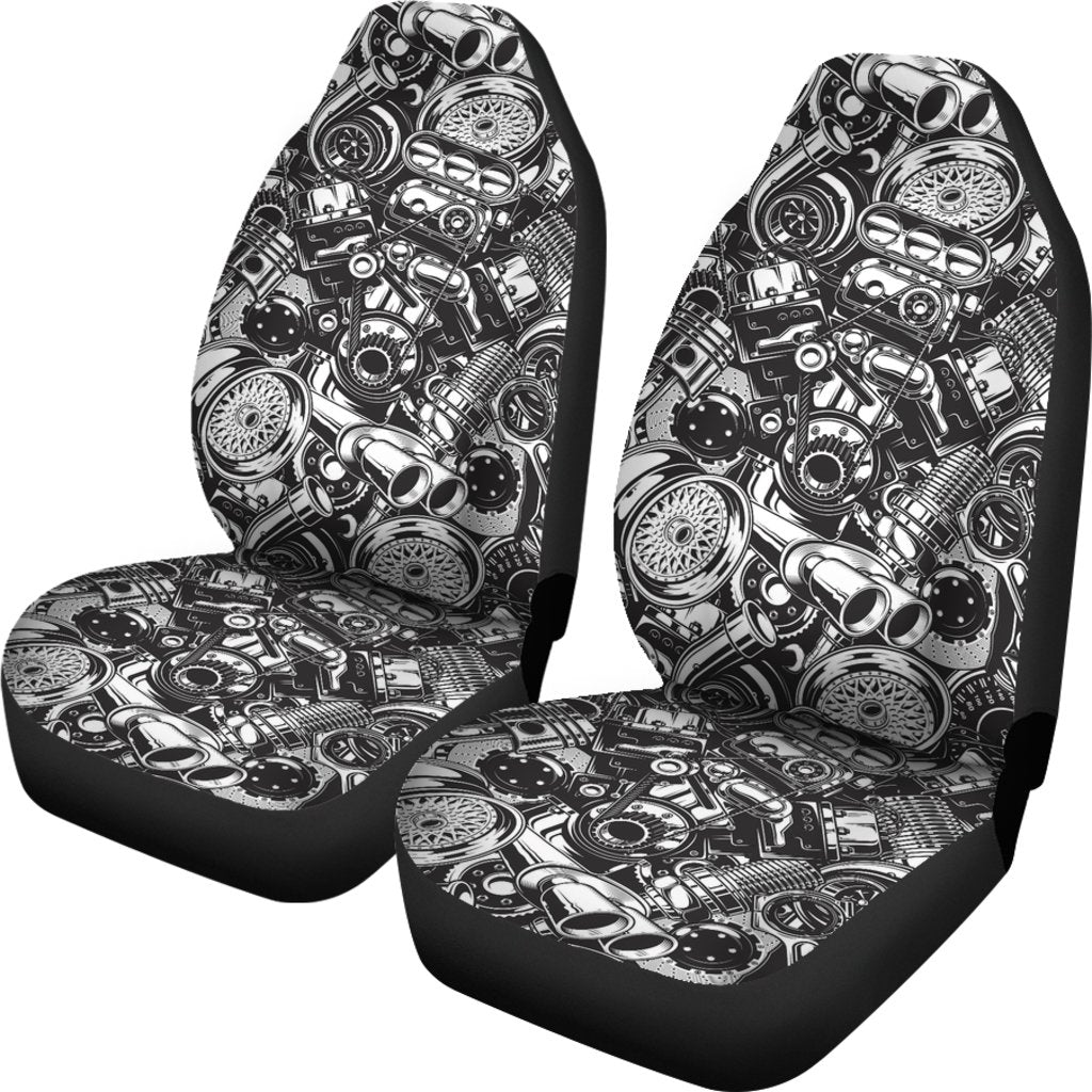 Mechanic Pattern Print Universal Fit Car Seat Covers-grizzshop