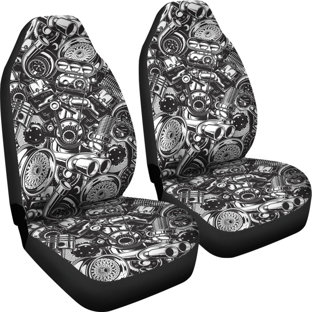 Mechanic Pattern Print Universal Fit Car Seat Covers-grizzshop