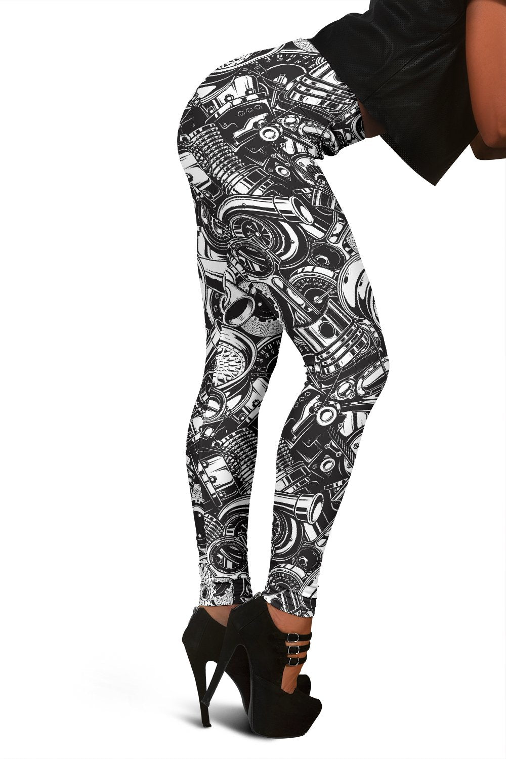 Mechanic Pattern Print Women Leggings-grizzshop